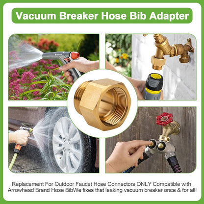 Garden Hose Bib Adapter 1-1/16" Fine Thread (Female) to 3/4 GHT Male Backflow Preventer Adapter for Standard Arrowhead Hose Bibs & Vacuum Breaker Faucet Fitting,Outdoor Faucet to Garden Hose Connector