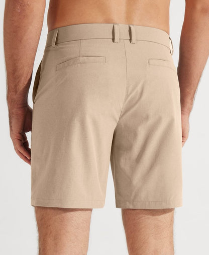 Libin Men's Golf Shorts 7" Work Dress Shorts Casual Flat Front Hybrid Short Lightweight Quick Dry Water Resistant, Khaki, Size 32