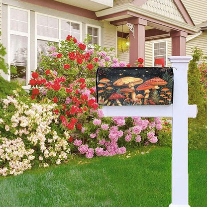 DADABULIU Mailbox Covers Mushroom Forest Vintage Magnetic Letter Post Box Cover Standard Size 25.5 x 21 Inch Garden Yard Home Decorative