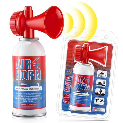 HappyAlley 1 Pack Large Air Horn for Safety 3.5oz, 122dB Very Loud Marine Air Horn for Boat, Coast Guard Approved, Great for Boat & Marine Safety, Sporting Events, Travels, Hiking (Red)