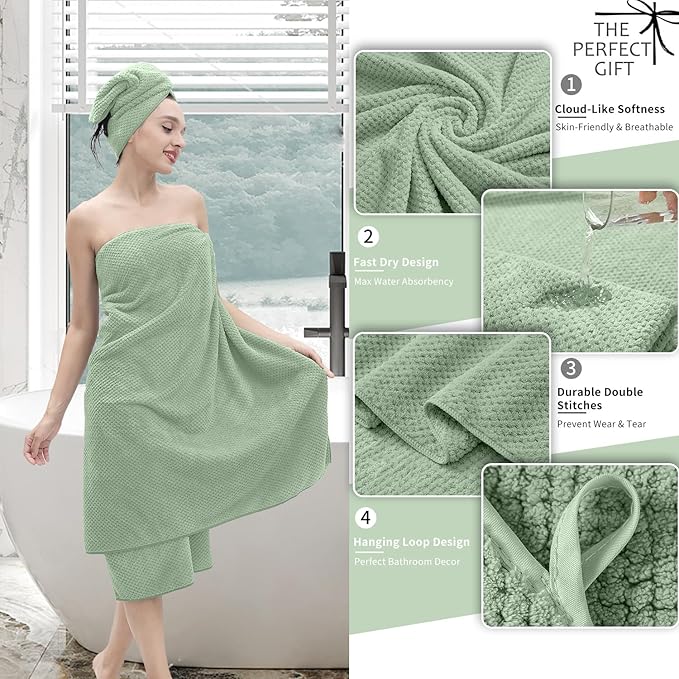 Extra Large Bath Towel Set of 4, Oversized Bath Sheet Super Soft Highly