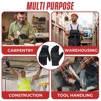HANDLANDY Work Gloves Mens & Women, Utility Safety Mechanic Working Gloves Touch Screen, Flexible Breathable Yard Work Gloves (Medium, Black)