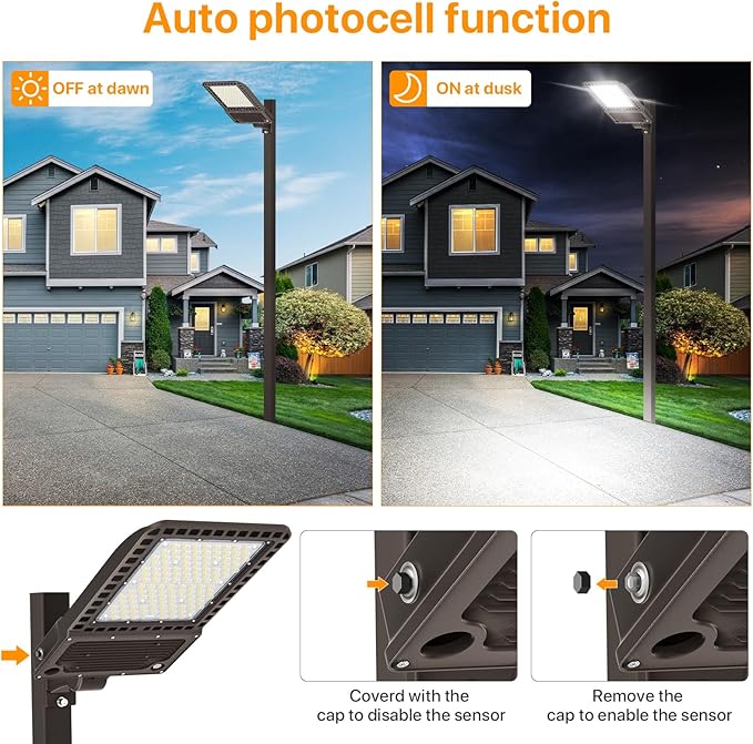 400W LED Parking Lot Light, 60000LM LED Shoebox Light with 5000K Daylight IP65 100-277V, 150LM/W Dusk to Dawn LED Outdoor Light for Stadium, Roadway