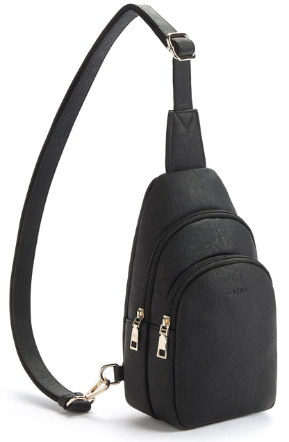 Telena Small Sling Bag for Women Leather Crossbody Fanny Packs Chest Bag for Women