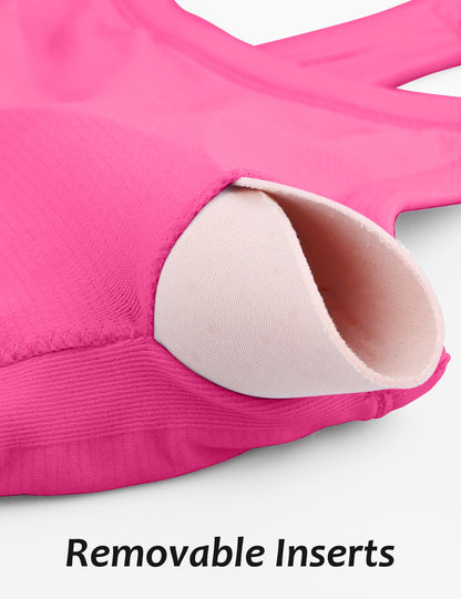 MathCat Workout Tank Tops for Women with Built in Bra, Sleeveless Gym Tops Seamless Racerback Athletic Yoga Shirts Peach Pink