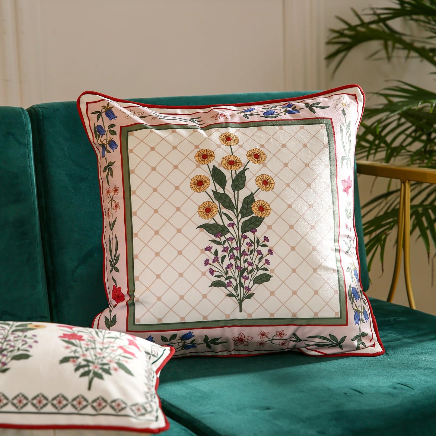 ISAENNE Designer Velvet Throw Pillow Cover,18"x18" Set of 2-Bertina B
