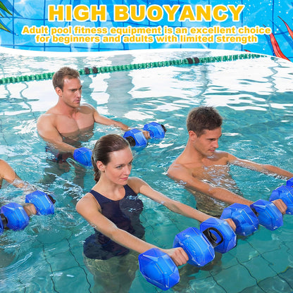 Arrowbash 4 Pcs Water Weights for Pool Exercise Aquatic Exercise Dumbbells with Non Slip Handle Water Dumbbells Set Adjustable Fitness Aerobics Equipment for Arm Toning Aqua Therapy Weight Loss