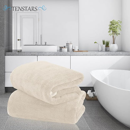 TENSTARS Silk Hemming Bath Towels