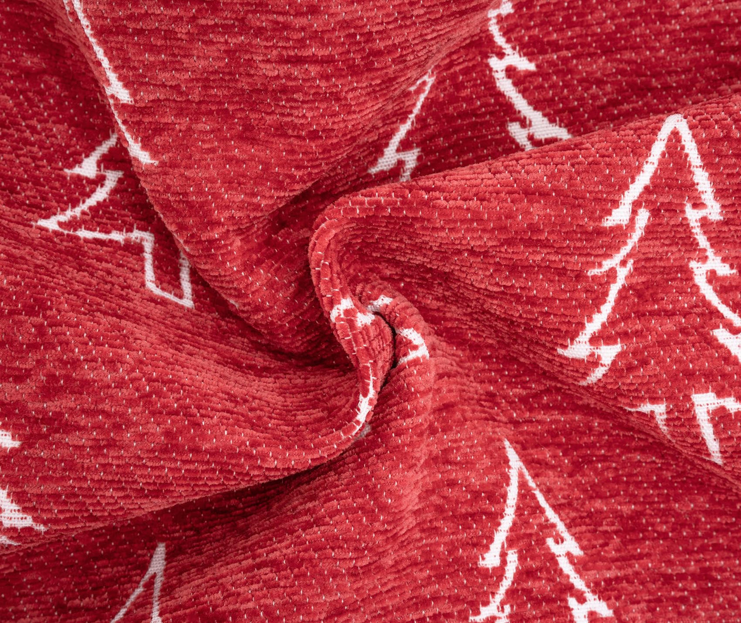 Auomily Christmas Chenille Pillow Covers 20x20 Set of 2, Reversible Snowflake & Tree Design, Cozy Farmhouse Holiday Throw Pillowcases with Hidden Zipper for Sofa, Couch and Bed(Red,20x20)