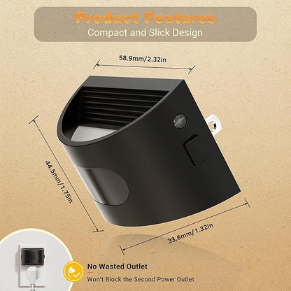 JandCase Motion Sensor Night Light, Night Lights Plug into Wall, Dusk to Dawn Sensor Nightlight with Motion Activated, 30/60/100lm Brightness Dimmable, 3000K Warm White, for Kids Bedroom Hallway