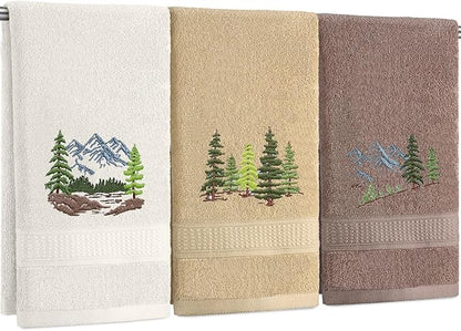 3 Pcs Mountain Hand Towels Farmhouse Decorative Bathroom Towels Set 13.3 x