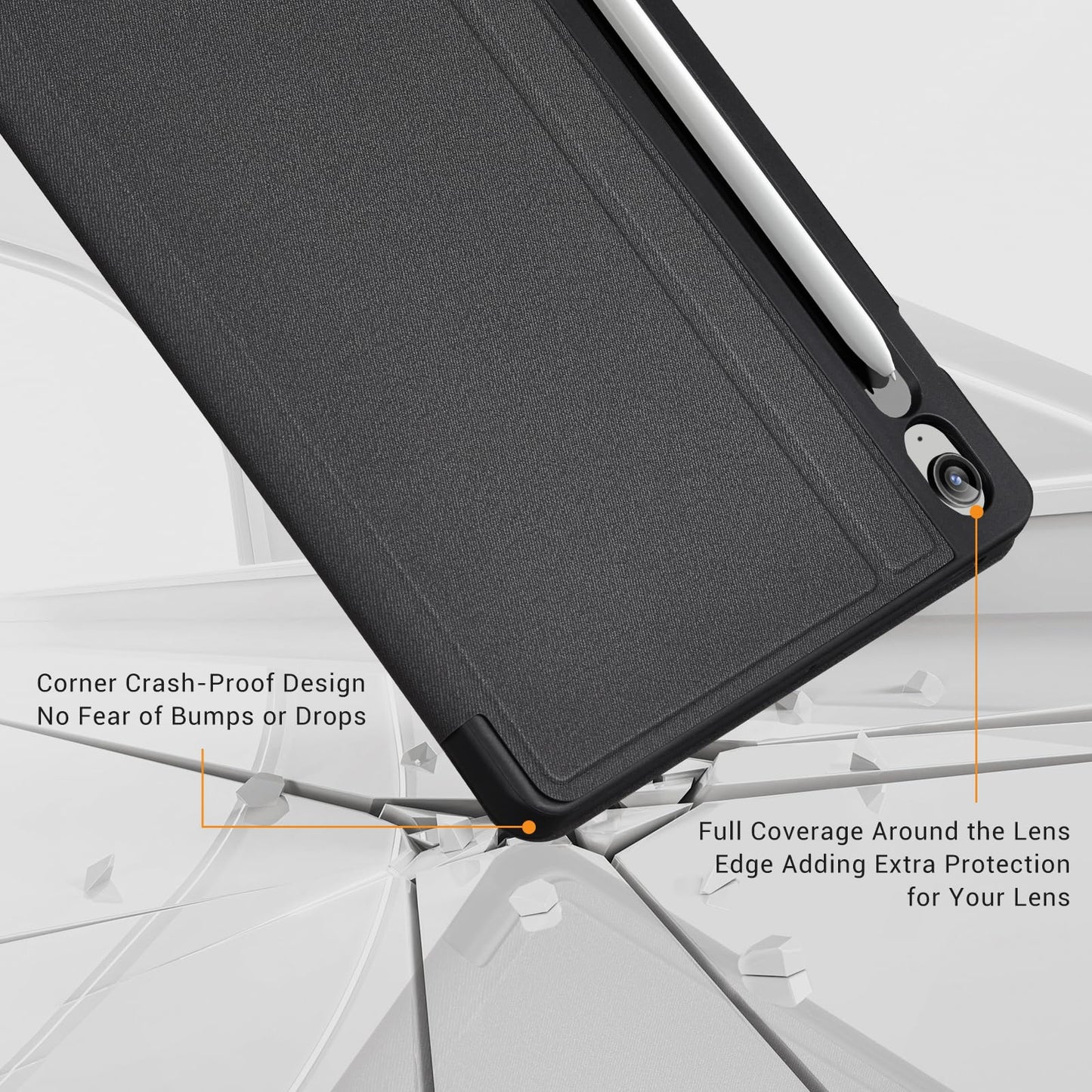 CoBak Case for Samsung Galaxy Tab S10 Lite / S10 FE / S9 FE 10.9 Inch, Protective Smart Auto Wake/Sleep Cover with Anti-Slip Multi-Angle Stand and S Pen Holder, Black