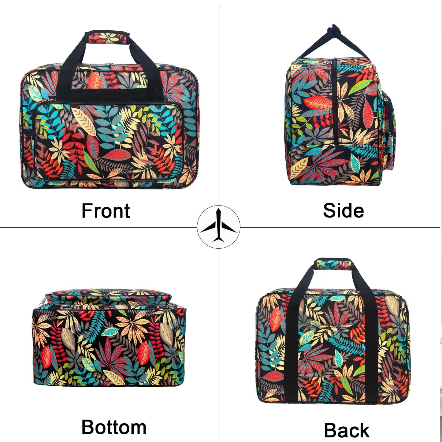 Haroranax Sewing Machine Carrying Case，Sewing Machine Carrying Case Tote Bag，Universal Tote Storage Bag with Pockets and Handles, Suitable for Most Standard Singer, Janome (Black)