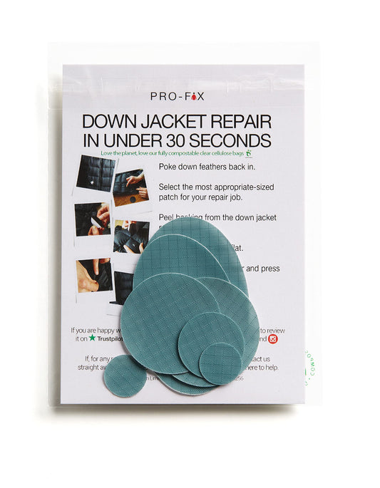 Pro Fix Down Jacket Repair Patches Easy to Use, Pre-Cut, Self-Adhesive, Waterproof, Tear-Resistant Rip-Stop Nylon Fabric Patches for Jackets, Down Jacket Patches - Outdoor Gear Patches (Light Gray)