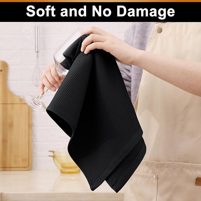 Homaxy 100% Cotton Kitchen Towels and Dishcloths Set