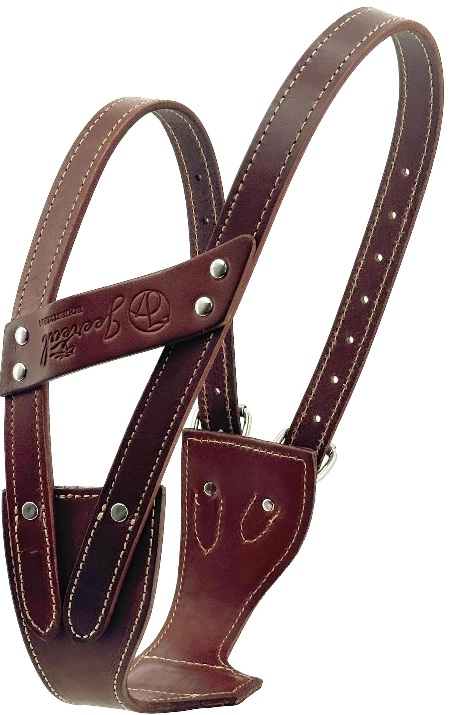 Jeereal Durable Leather Cribbing Strap Prevention for Horses, Dare Cribbing Control Collar,Fully Reversible Adjustable Fit with Stainless Steel Buckles