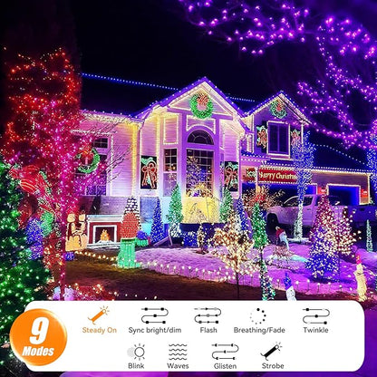 LitHome Color Changing Christmas String Lights, 35 Colors 66Ft 200 LED Christmas Lights Outdoor with Remote, Connectable Plug in RGB String Light for Xmas Tree Indoor Outside Party Holiday Decoration