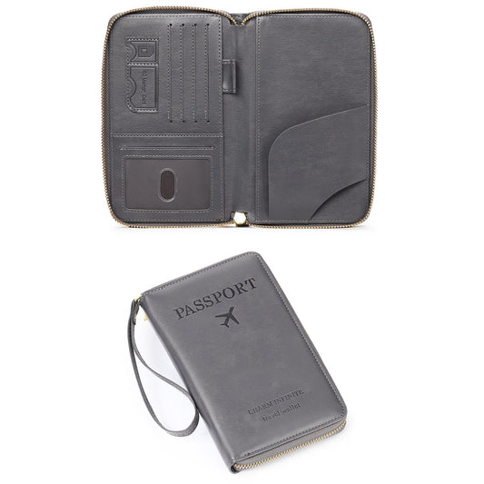 LEEXTON Leather RFID Blocking Passport Holder Travel Wallet, Passport Cover/Travel Wallet for Women/Men with
