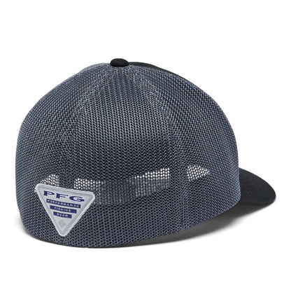Columbia Unisex PFG Fish Flag Mesh Ball Cap-High Crown, Black/Graphite, XX-Large