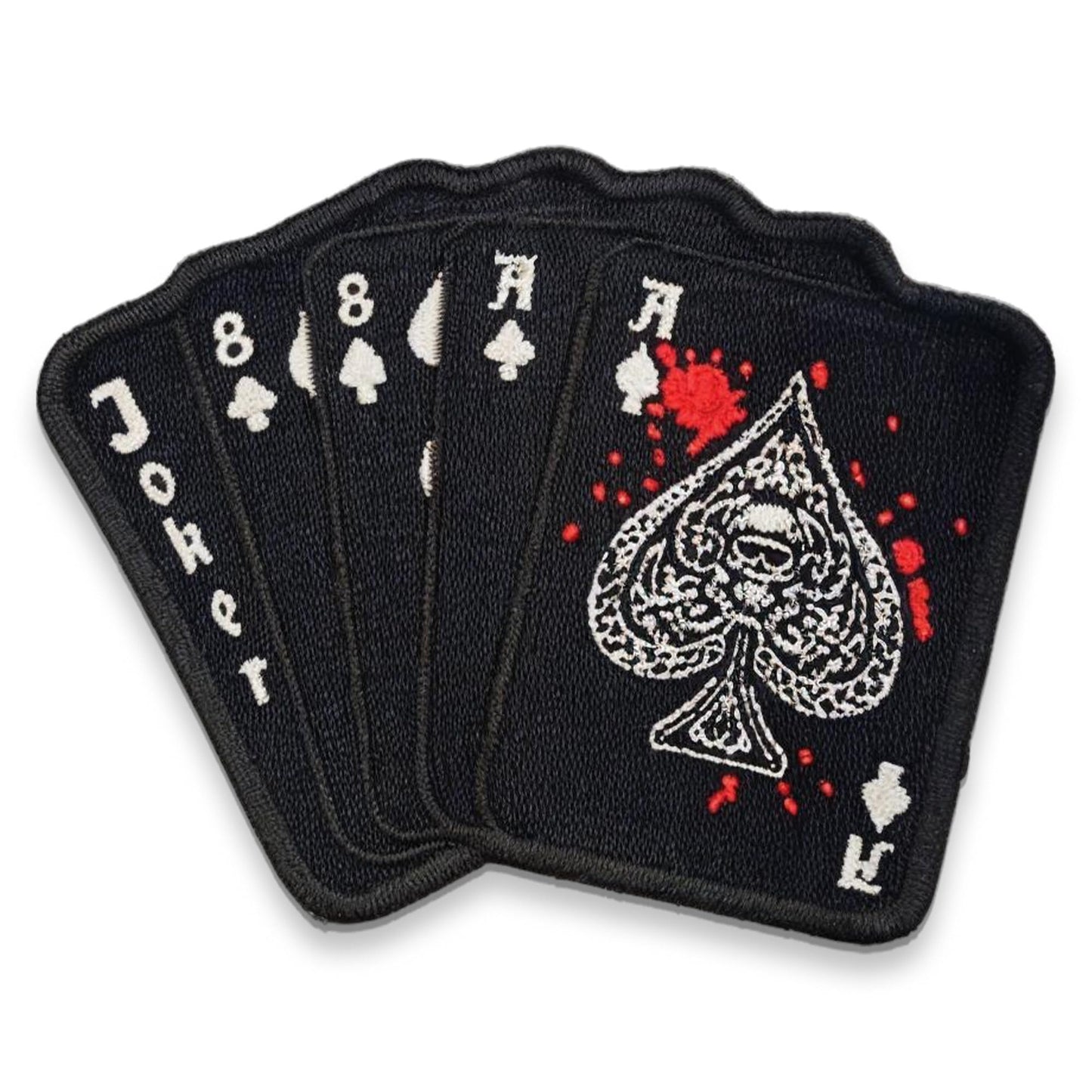 Dead Man's Hand Ace of Spade Embroidery Patch - Funny Meme Embroidered Patches, Military Tactical Morale Patch with Hook and Loop Fastener, Cute Patches for Backpacks, Jeans, Jackets, Vests & More