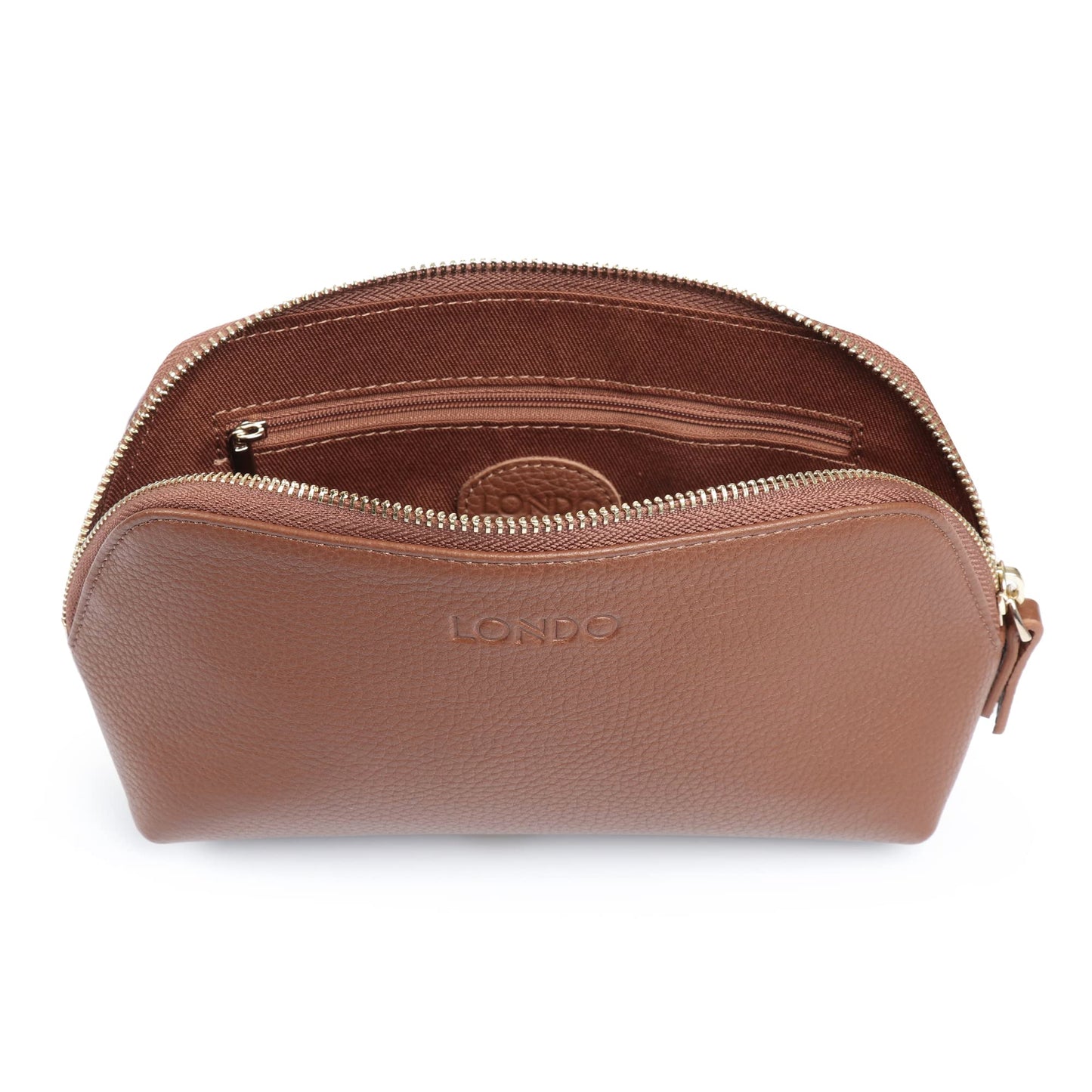 Londo Genuine Leather Makeup Bag Cosmetic Pouch Travel Organizer Toiletry Clutch