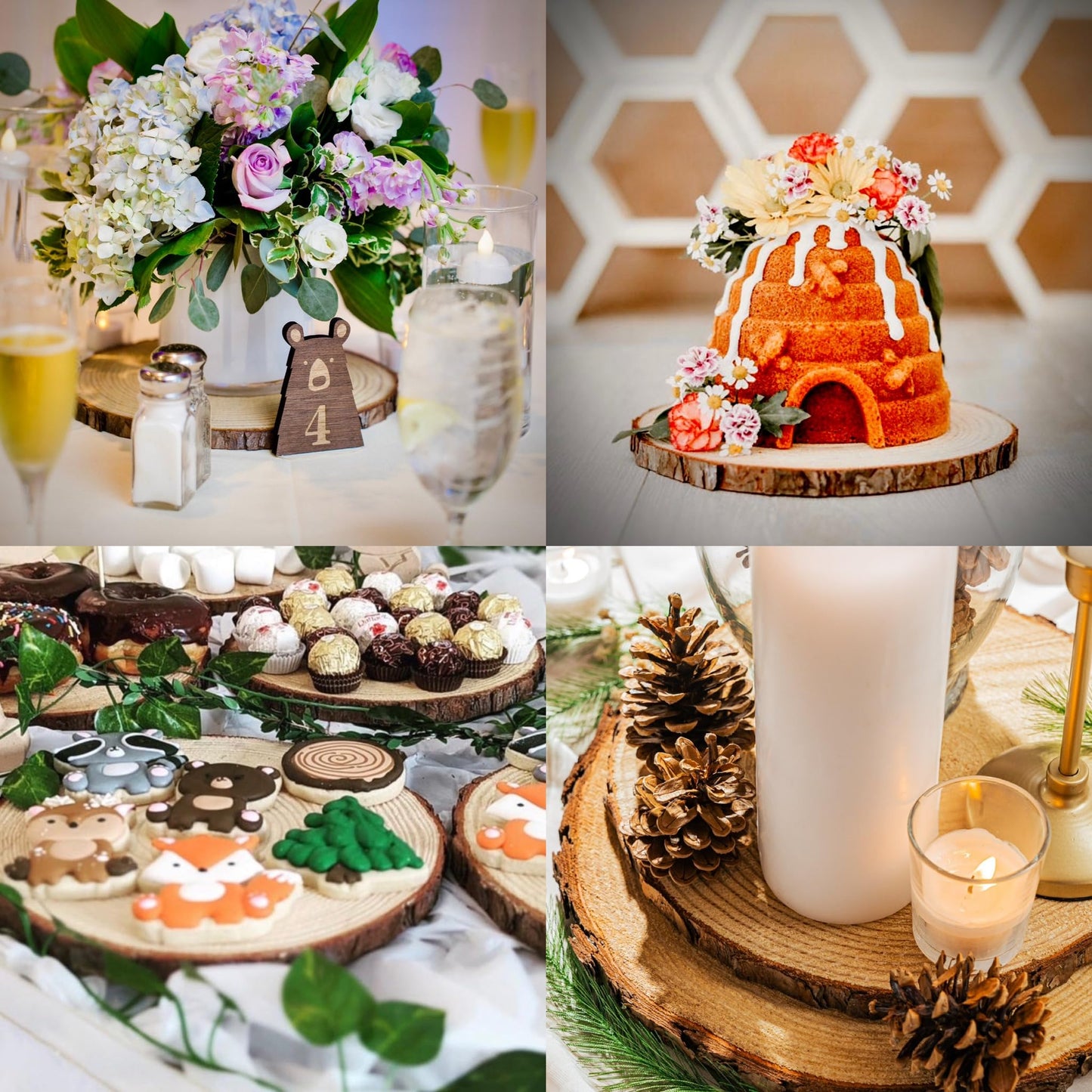 Set of (12) 8-9" Wood Slices for centerpieces! Wedding and Baby Shower centerpieces 8 inch Wood Slices (8-9 inch Set of 12)