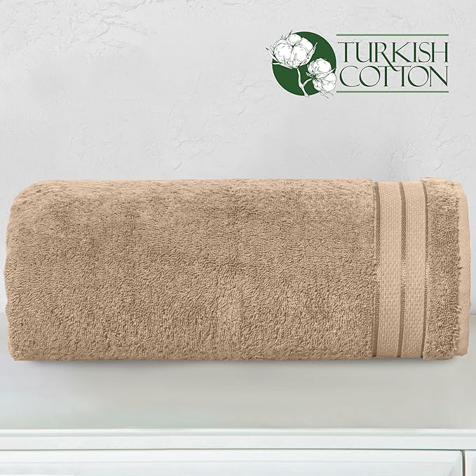 Elegant Comfort Three Line Popcorn Extra Large Luxury Bath Towel