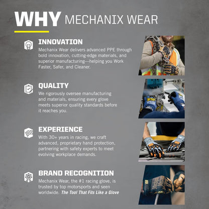 Mechanix Wear Original Work Gloves - Multi-Purpose Outdoor Work Gloves - Secure Fit - Durable & Machine Washable - Breathable & Comfortable - Large - Black