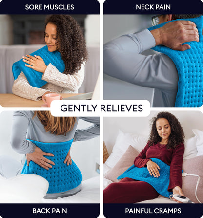 GENIANI Electric Throw - XL Electric Heating Pad for Back Pain & Cramps Relief, Birthday for Women Men Auto Shut Off, Machine Washable, Heat Pad for Neck & Shoulder, 12×24", Tabby Gray