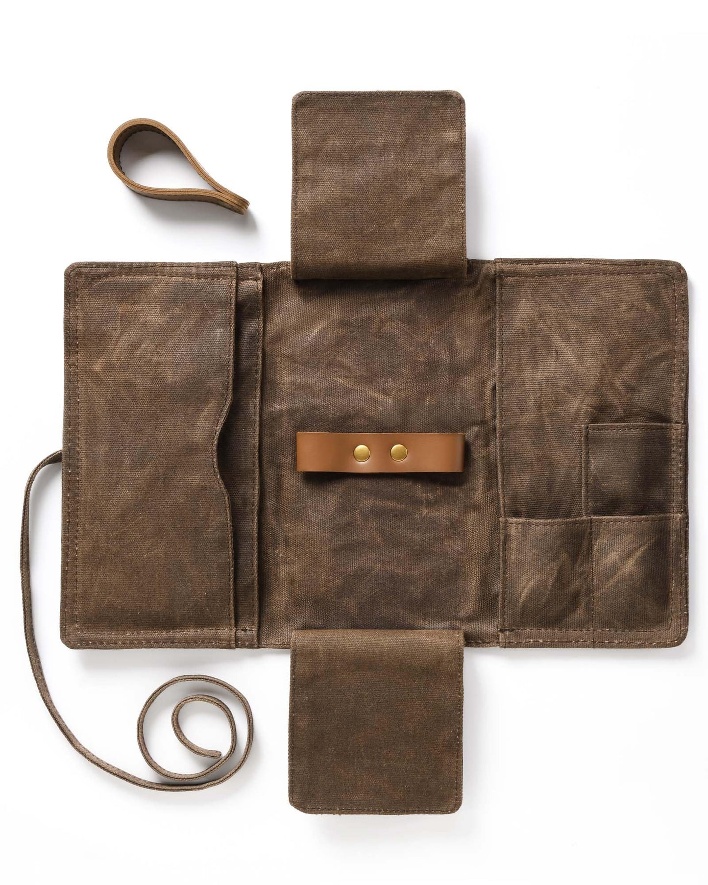 BS-VOG Waxed Canvas Tobacco Pouch for 2 Pipes, Smoking Tobacco Pipe Pouch with Foldable Stand, Smoking Case Bag Accessories Storage Organizer for Travel, Daily Use & Gift (Pipes Not Included)