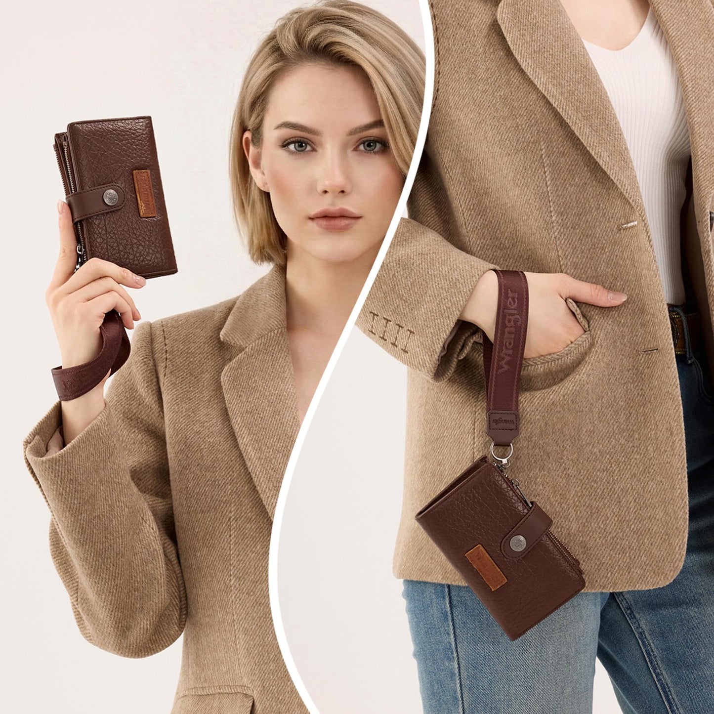 X Wrangler Wallets for Women Small Wristlet Wallet, Bifold Credit Card Holder Wallets with Rfid Protection