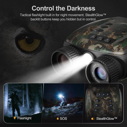 VisioGear Night Vision Binoculars - Night Thunder X3 4K Night Vision Goggles for Adults, AI Color Mode, 2000ft Range, 5000mAh Battery, 32GB Card for Camping & Hunting, Camouflage