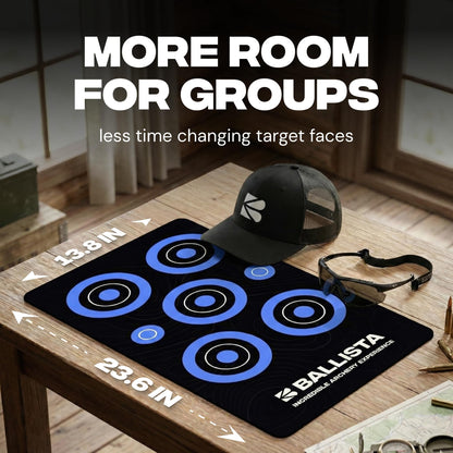 BALLISTA Reusable Self-Healing Rubber Archery Target Face – 13.8" x 23.6" Roll-Up Practice Target Sheet with Bright Bullseyes, Water-Resistant, Portable for Bow and Crossbow Shooting
