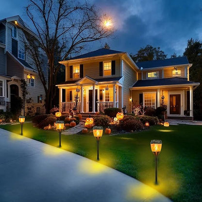 Swingers Solar Lights Outdoor,Solar Torch Lights with Flickering Flame,Waterproof Outdoor Garden Light for Halloween,Garden, Landscape, Path, Yard, Patio (4, Black)
