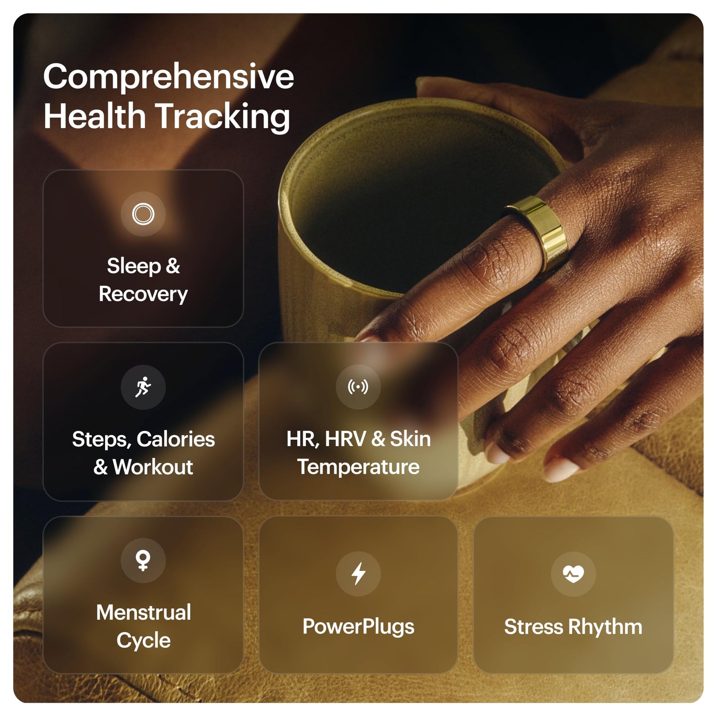 ULTRAHUMAN Ring AIR-Smart Ring Health Tracker, Size First Sizing Kit,Sleep Tracker,Smart Ring for Men/Women,Fitness Tracker (Made in India, Bionic Gold, 7)