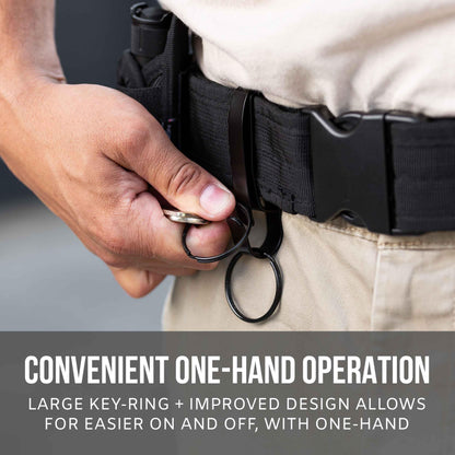 NP NIGHT PROVISION Tactical Key Ring Holder for Duty Belts, Quick Release Key Clip Stainless Steel w/XL Detachable Key Rings