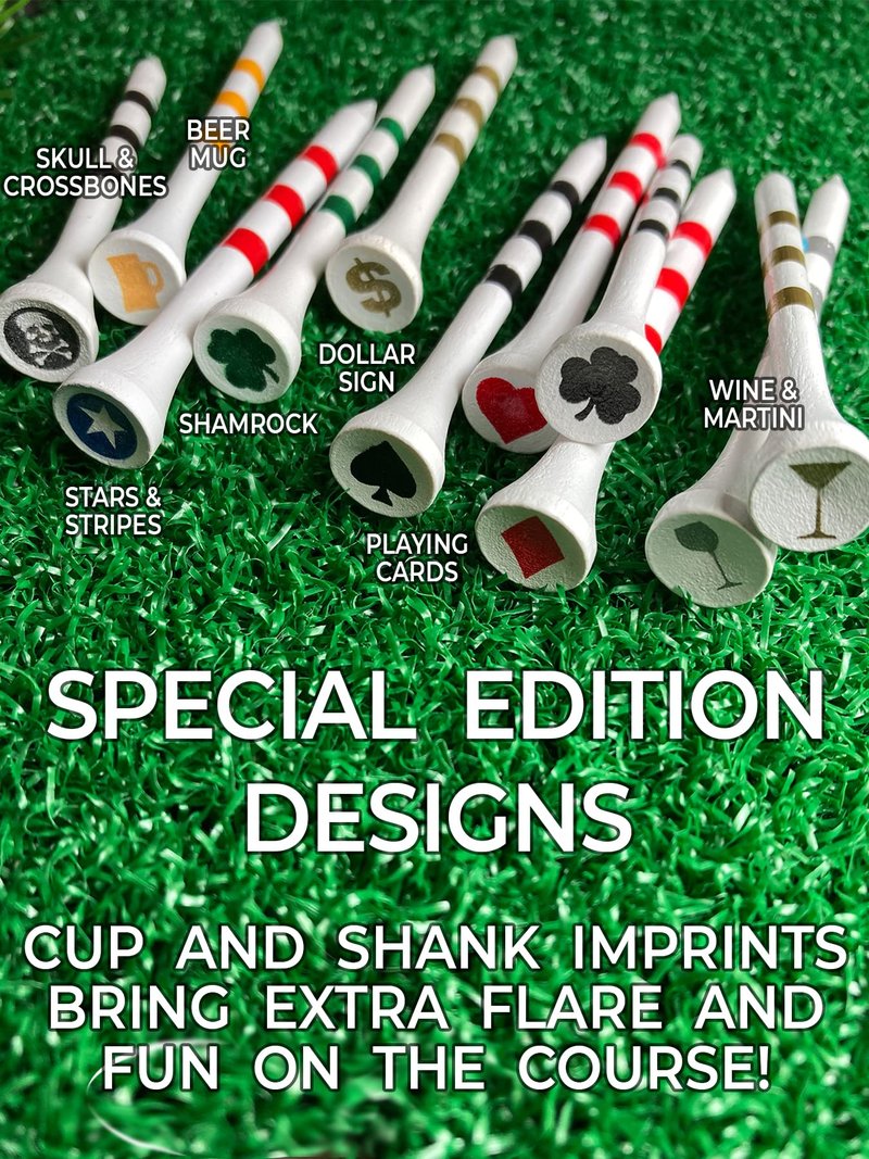 PrideSports Shamrocks Wooden Golf Tees - 2-3/4 Inch, 45 Count - Special Edition - Perfect for St. Patrick's Day