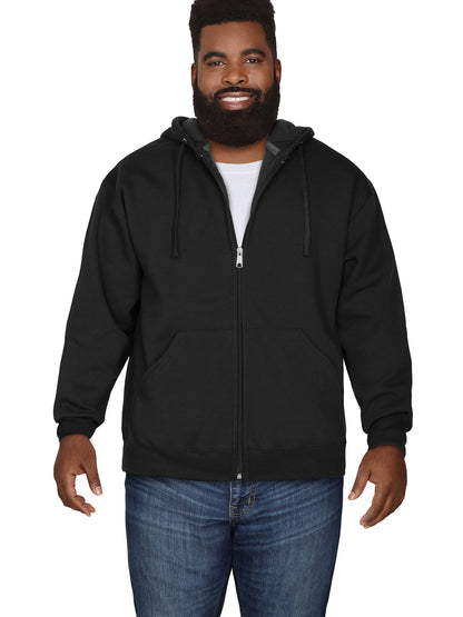 Fruit of the Loom Eversoft Fleece Hoodies, Pullover, Moisture Wicking & Breathable, Sizes S-4x, Black Full Zip, Large