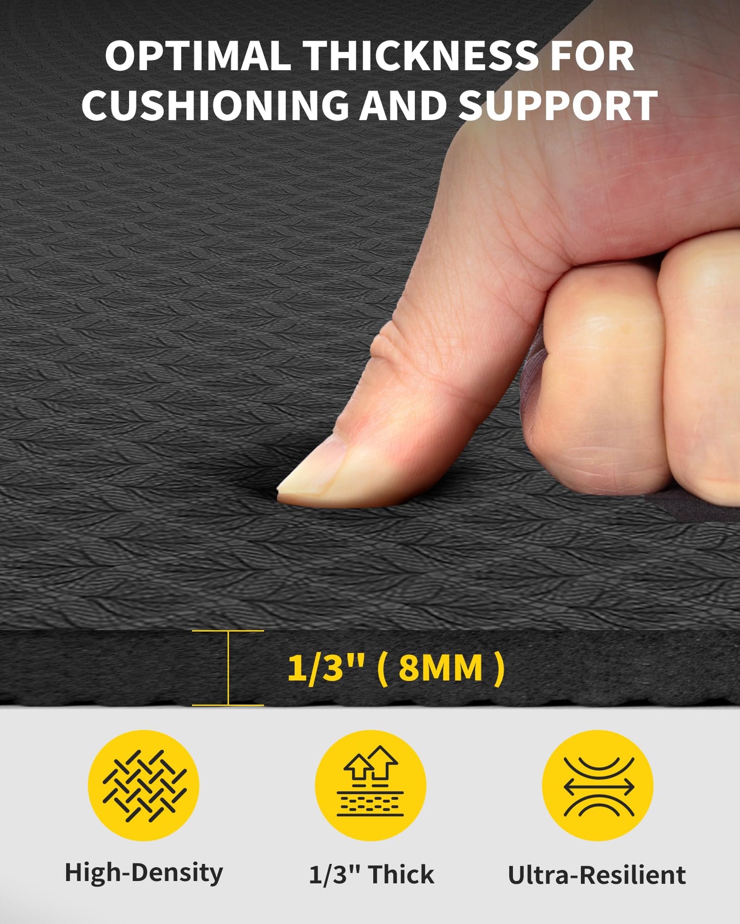 CAMBIVO Large Yoga Mat for Men and Women 1/3 & 1/4 Inch Thick, 72" x 48" Extra Wide Workout Mat, Exercise Fitness TPE Mat for Home Gym, Yoga, Pilates, Workout,Stretching,Meditation (Barefoot Exercise)