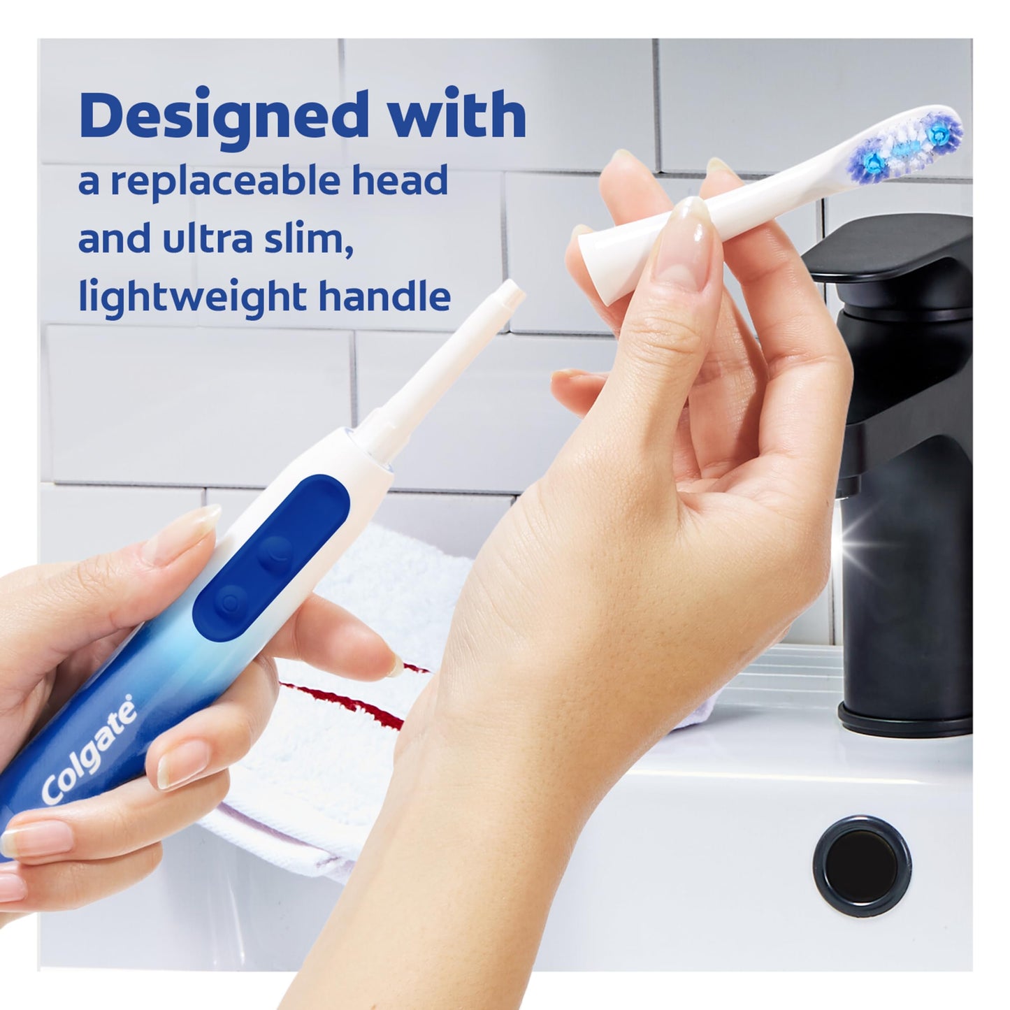 Colgate 360 Floss Tip Sonic Powered Battery Toothbrush Refill Pack - 2ct