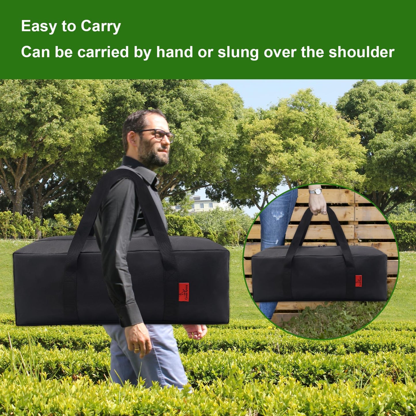 Extra Thick 24" Storage Bag Grill Tool Organizer Pro, BBQ Tool Heavy Duty Storage Bag, Double Layer 600D Oxford Cloth Waterproof (2x Thickness), Foldable Design, Camping, Tailgating, BBQ Party Gift