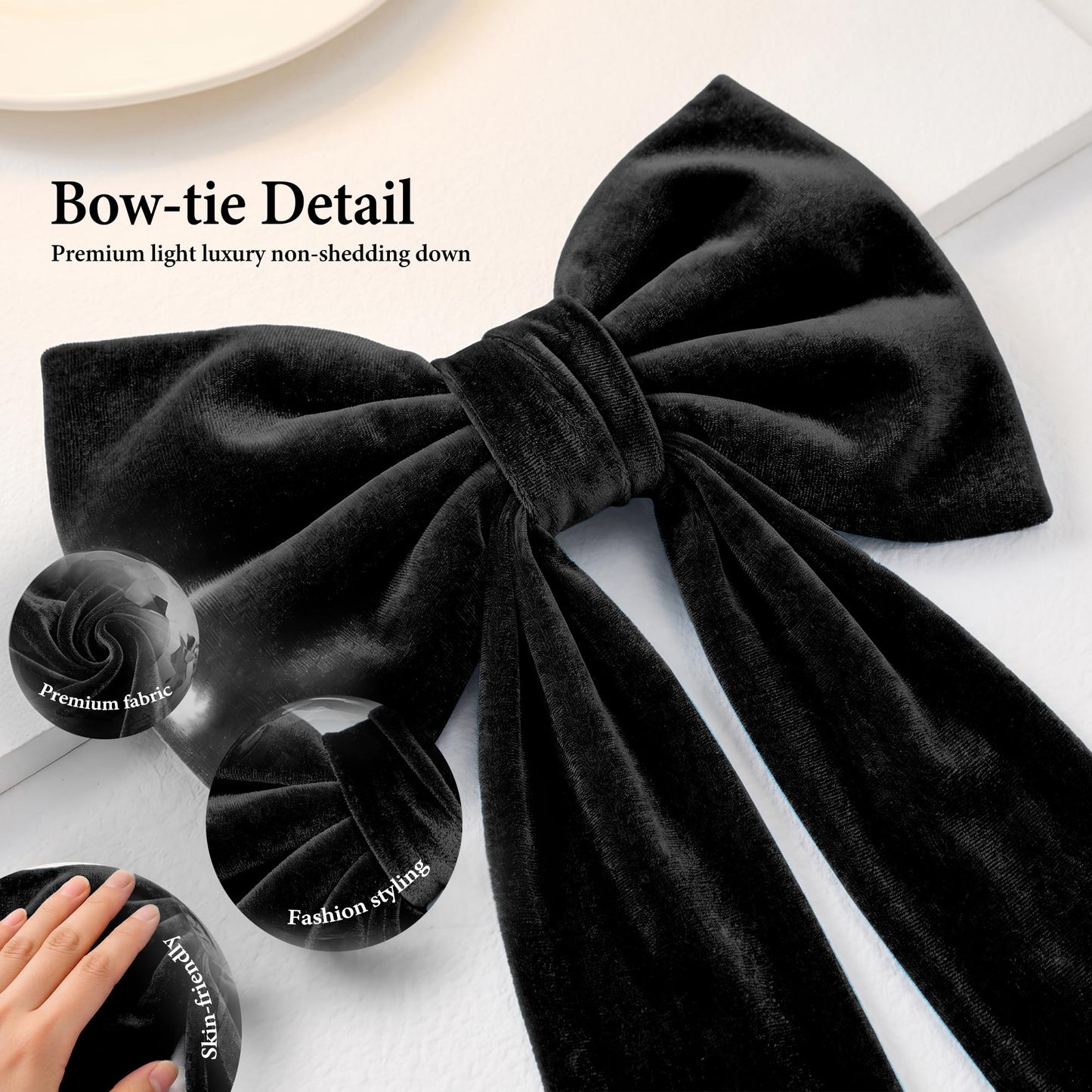 Big Black Velvet Bow Coquette Room Decor, 16x71 Inch Large Christmas Bows for Birthday Decorations, Christmas Tree Topper, Girl Room Decor, Bachelorette, Wedding, Baby Shower, Front Door, Wreath