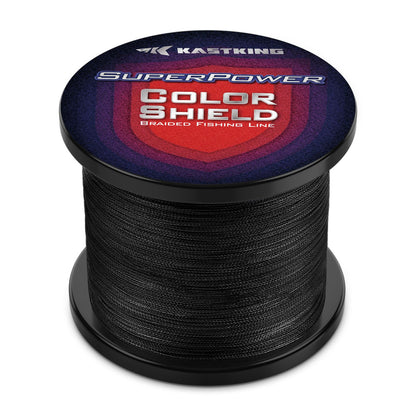 KastKing Superpower ColorShield Braided Fishing Line, Black, 65LB, 1000Yards, X4
