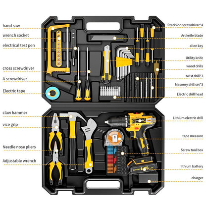 117-Piece Tool Kit with 20V Cordless Drill Mechanic Tool Set for Home & Auto Repair Toolbox Storage Case Perfect for Men, DIYers, Handymen