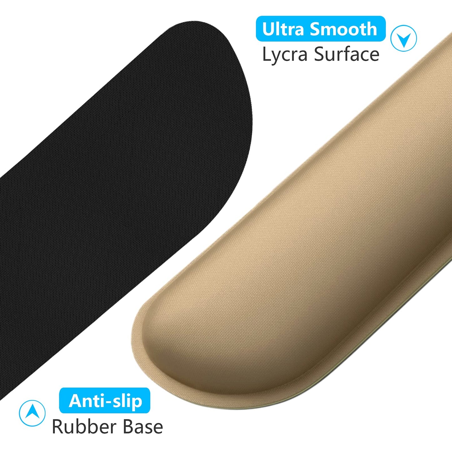 Dapesuom Enlarge Keyboard Wrist Rest, Memory Foam Wrist Cushion for Desk Mats Support, Cute Typing Pain Relief Keyboard Mouse Pad Rests Set with Non-Slip Base for Gaming Laptop Office, Leather Brown
