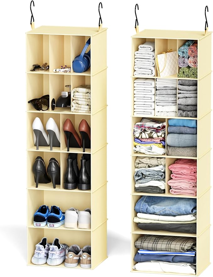 SpaceAid 2 Pack Hanging Closet Organizer and Storage