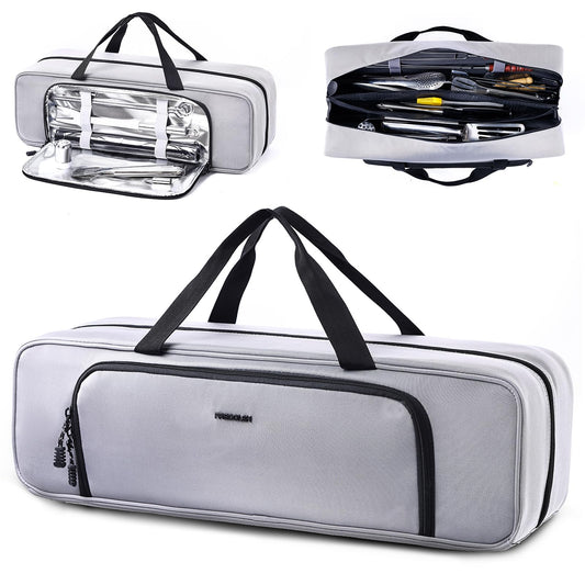 Grill Tool Bag, 22" Heavy Duty BBQ Accessories Organizer with Insulated Lining, Large Grill Utensil Organizer & Caddy for Blackstone Griddle, Camping, Tailgating, BBQ Gifts for Men (Bag Only)