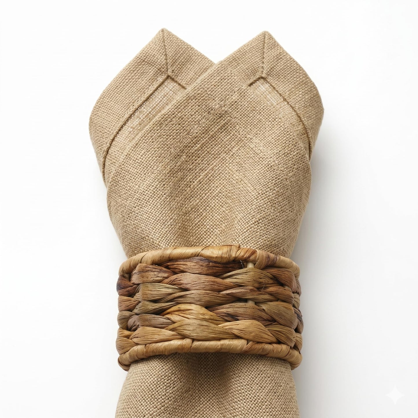 Napkin Rings – Pack of 12, Handwoven Rustic Table Décor (Water Hyacinth)