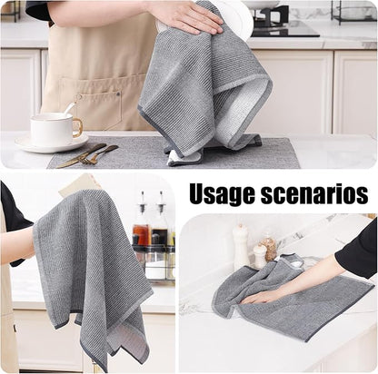 Homaxy Premium Kitchen Towels, Large Cotton Kitchen Hand Towels, Flat and Terry