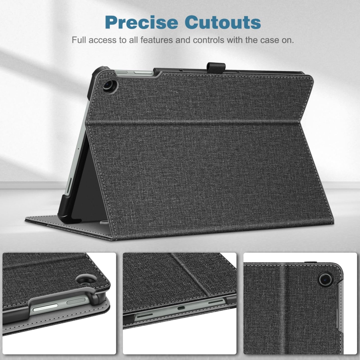 Fintie Case for Google Pixel Tablet 11 Inch 2023 Release, Multi-Angle Viewing Protective Stand Cover with Pocket & Pencil Holder Compatible with Charging Speaker Dock, Gray